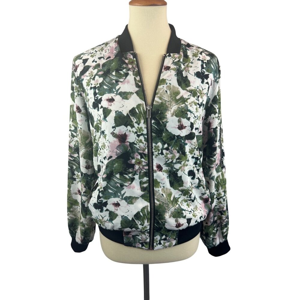 Floral Bomber Jacket Philosophy Republic Clothing S Lightweight Polyester Zip-Up